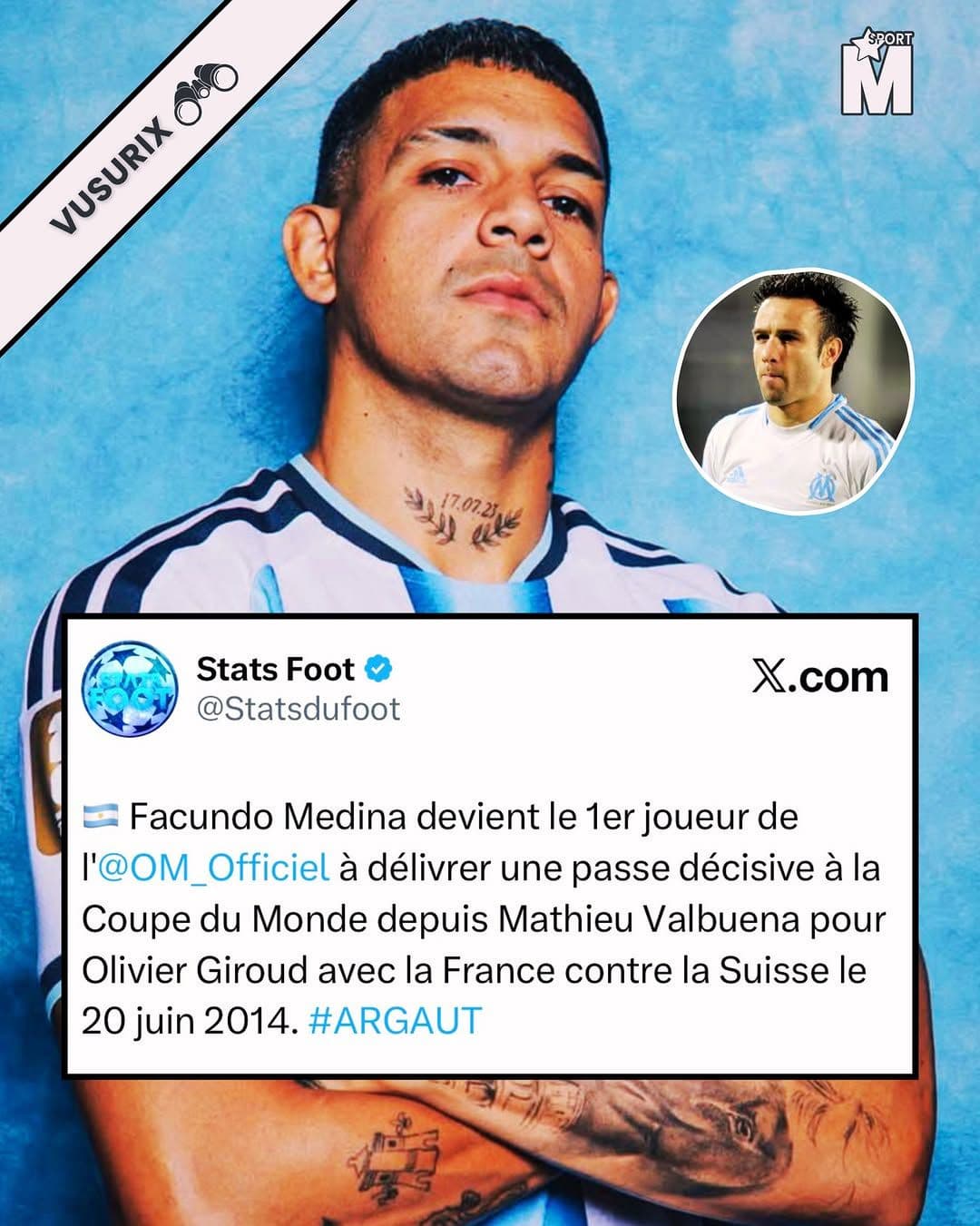 MEDINA SUCCÈDE À VALBUENA EN COUPE DU MONDE 🏆🩵⚽️
Facundo Medina, qui...